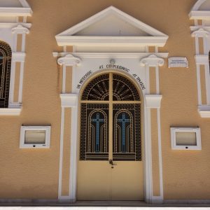Beautiful doors of a church in Argostoli