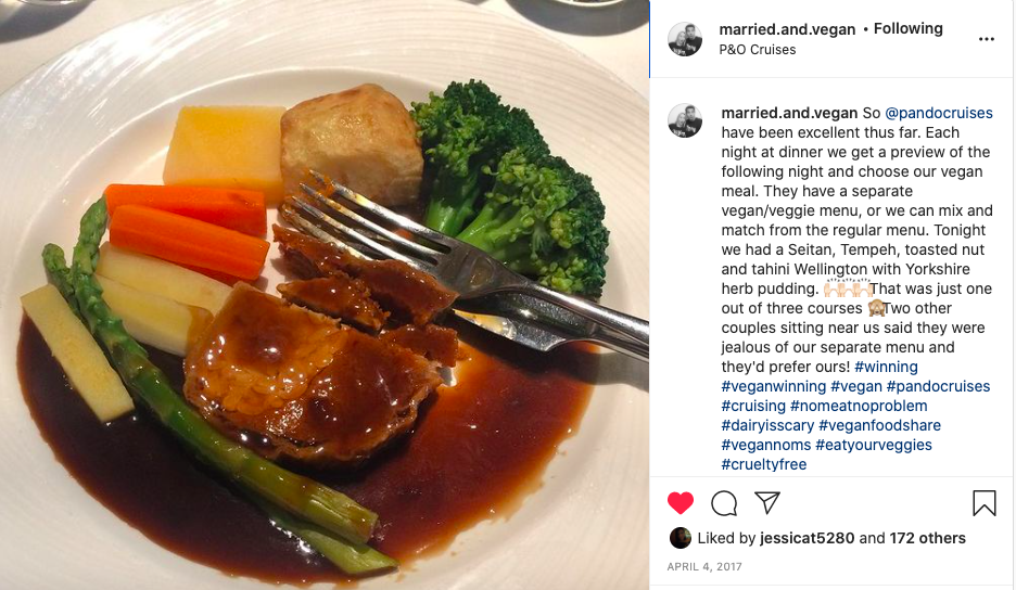 married and vegan IG P & O meal