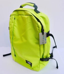 CabinZero Classic 44L best cabin-approved bag for fly cruises bright lime green