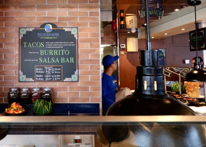 Blue Iguana Cantina Carnival Horizon breakfast and lunch times with vegan options