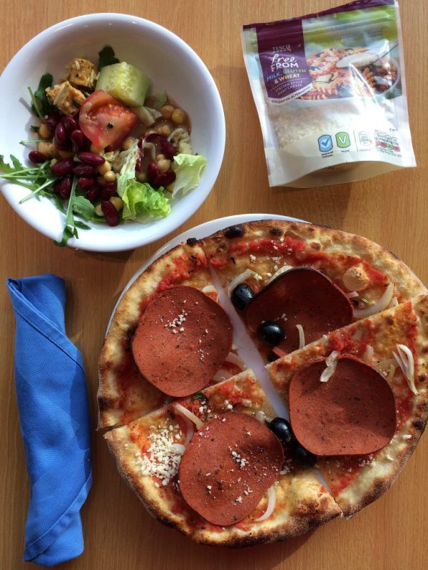 Carnival vegan pizza lunch