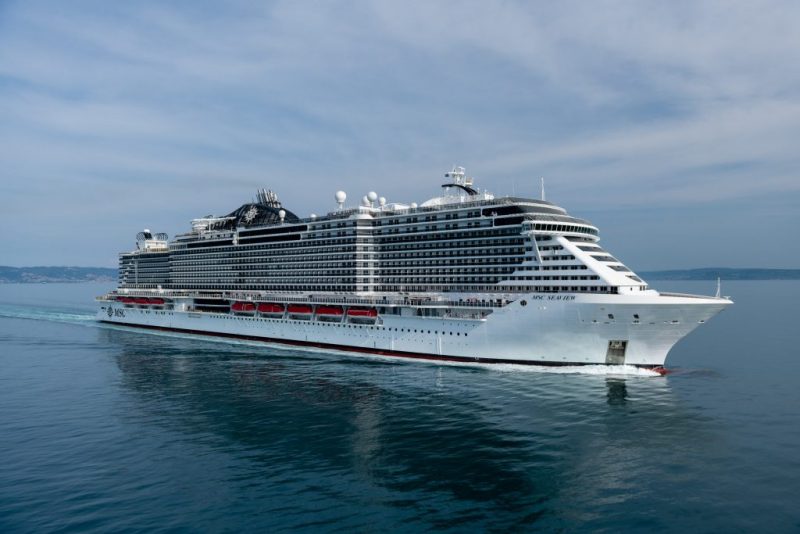 MSC Cruises carbon neutral 2020 image of MSC Seaview at sea