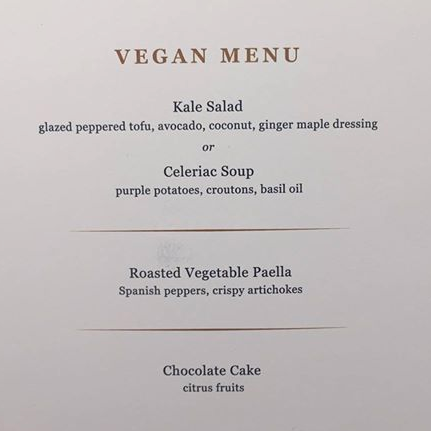 MSC vegan menu from Seaside launch party