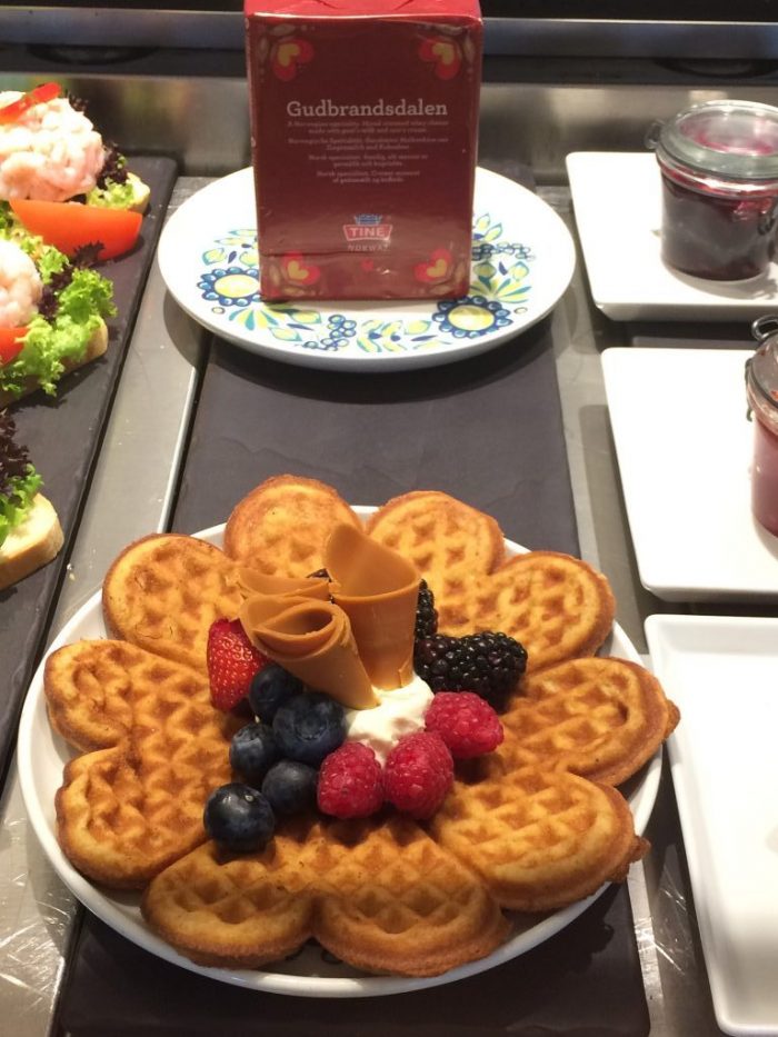 Waffle from Mamsen's deli onboard Viking Sea