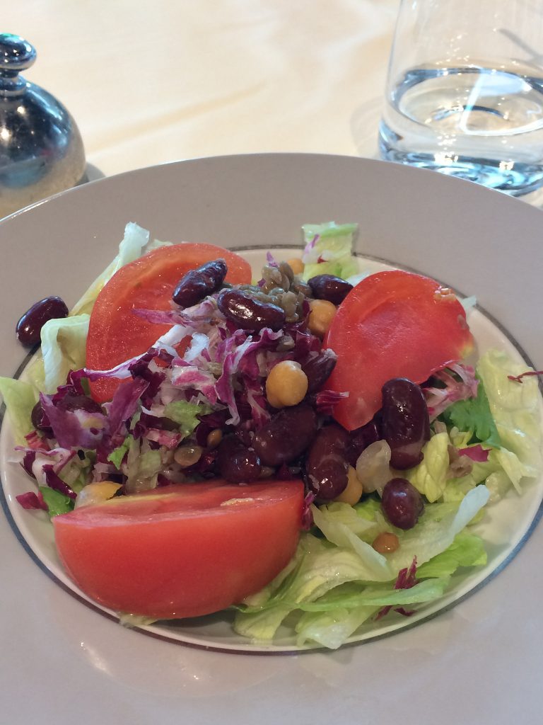 vegan lentil bean starter salad Yacht Club Meraviglia