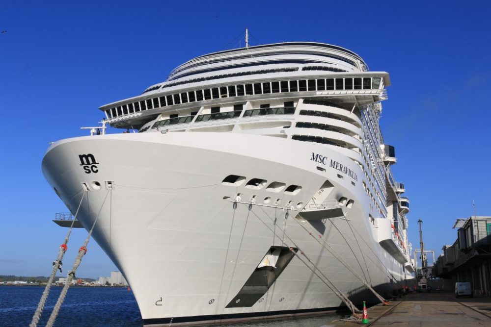 Meraviglia review tour docked in Southampton