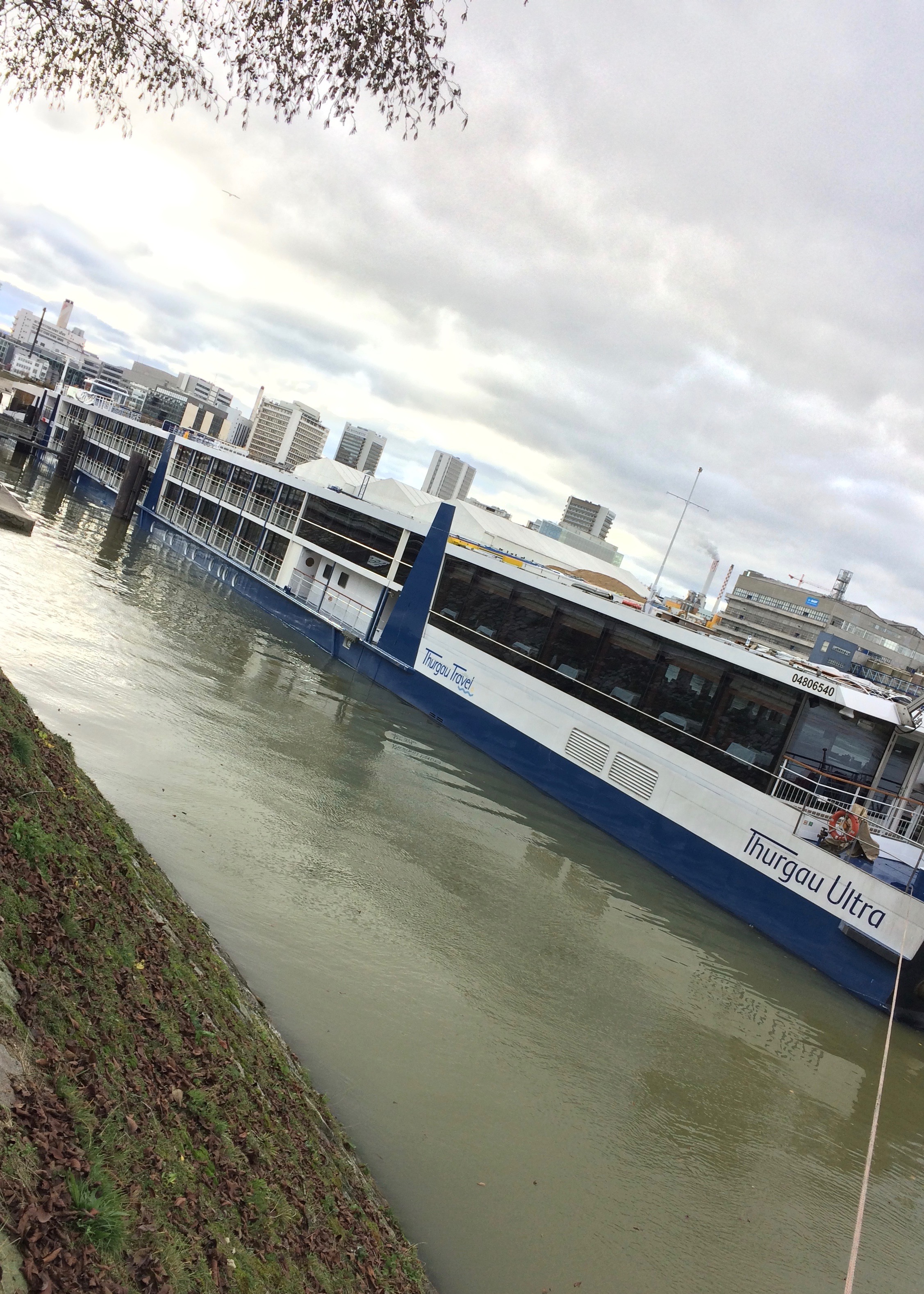 Thurgau Ultra docked in Basel Klybeck river cruise port