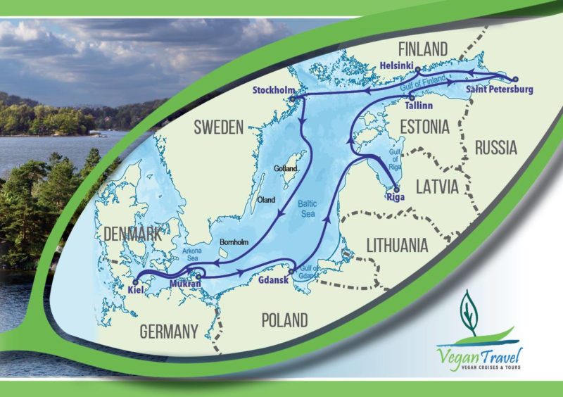 Vegan Travel all vegan Baltic cruise itinerary map