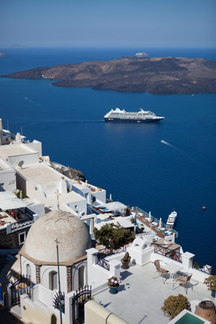 Azamara ship at Santorini