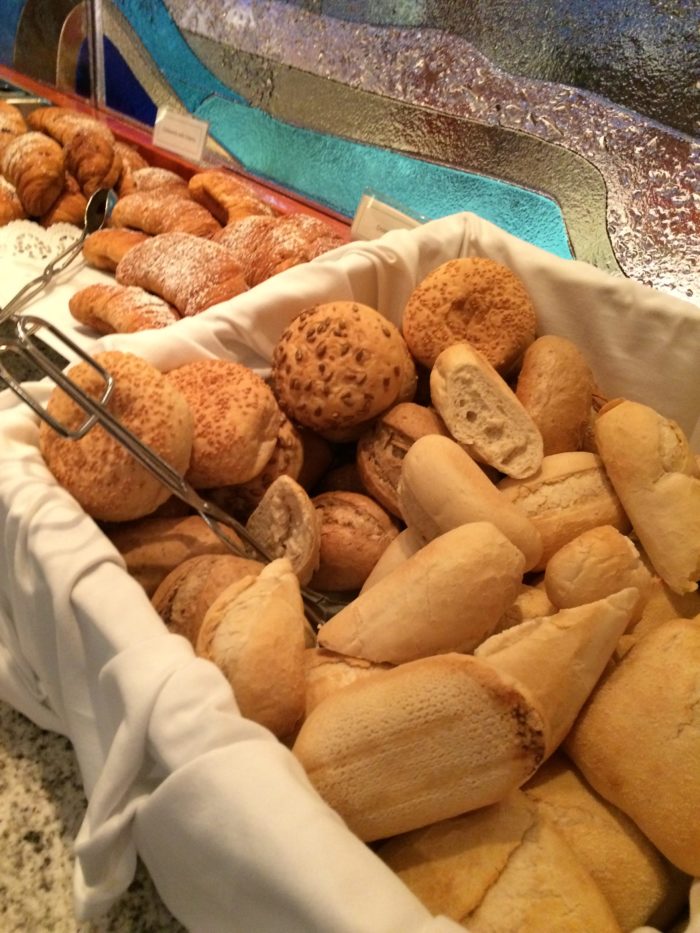 Bread at breakfast on Vegan travel