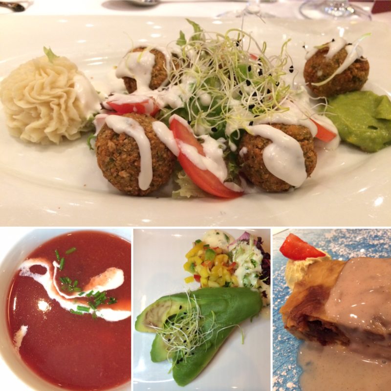 day 5 lunch collage on Vegan Travel river cruise