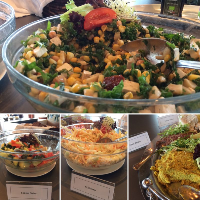 vegan travel salad bar collage