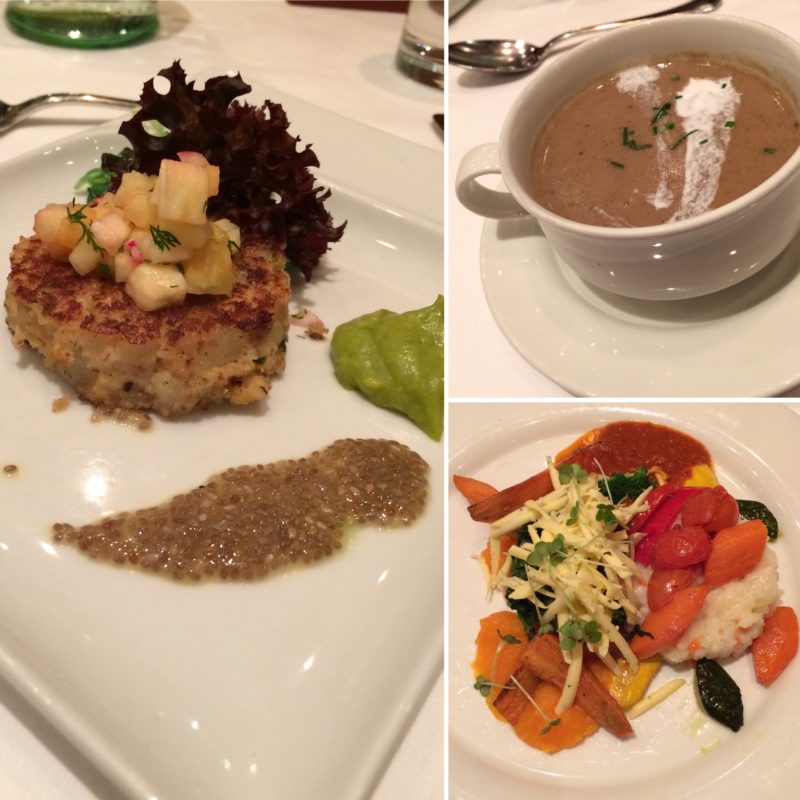 vegan travel river cruise dinner 