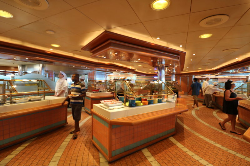 Crown Princess Horizon Court buffet meal station