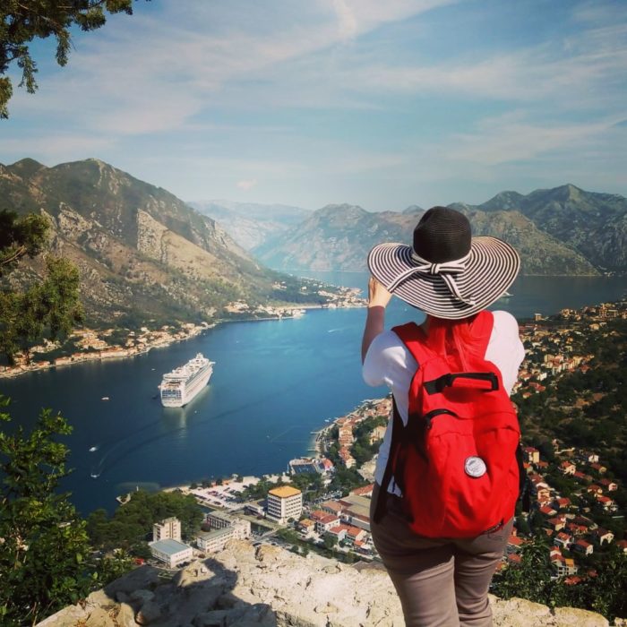 Vegancruiser in Kotor looking into the fjord