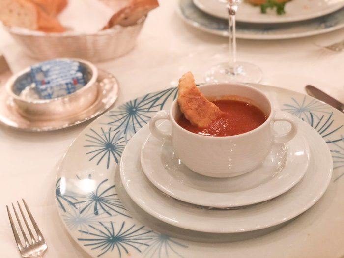 vegetarian tomato bisque on Paul Gauguin cruises photo taken by Gary Bembridge of Tips for Travellers