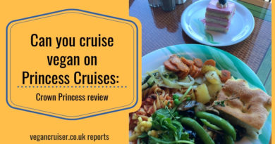 Crown Princess vegan options featured post image with buffet dish