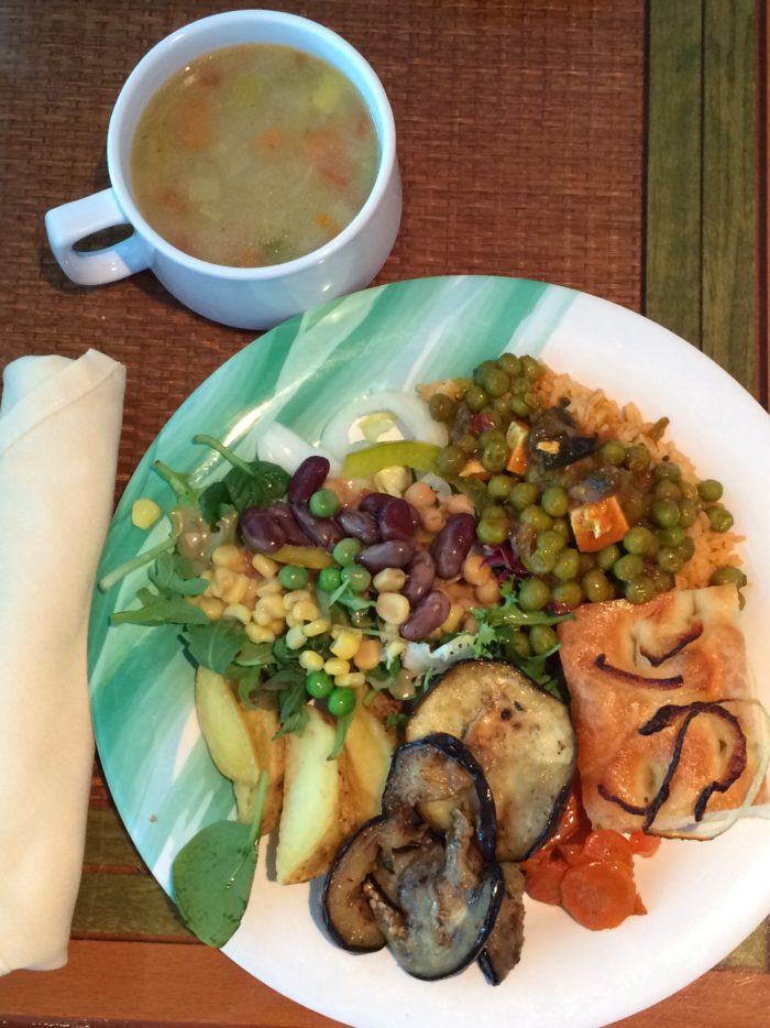 Vegan lunch soup & mixed plate Crown Princess