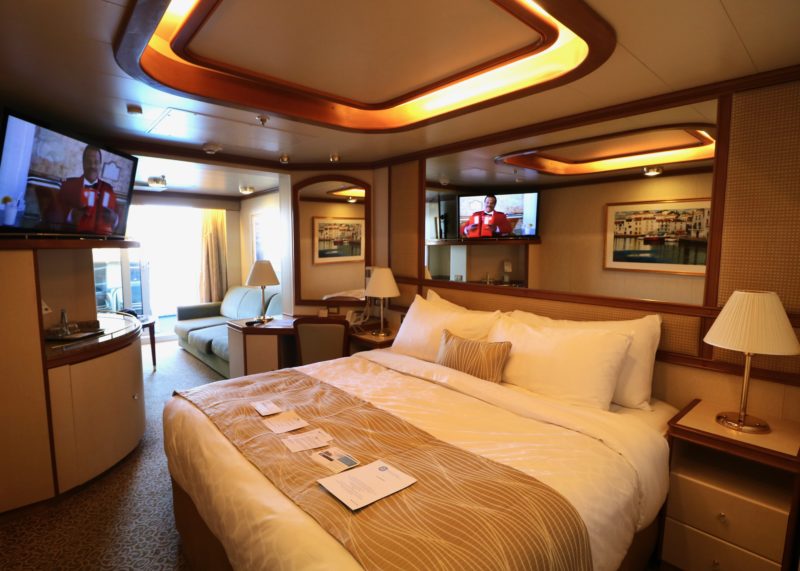 free cabin upgrades on Princess Cruises from balcony to mini-suite, Crown Princess mini-suite pictured