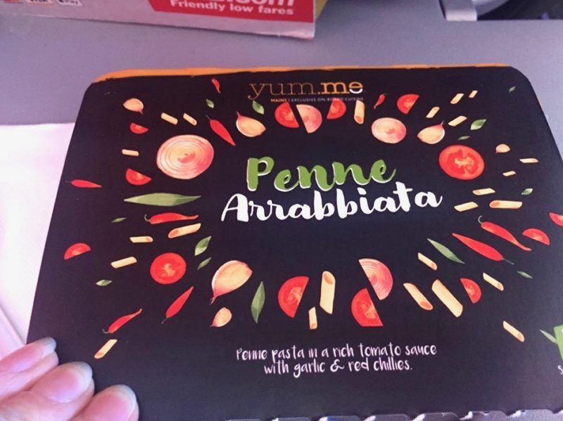 Jet2 vegan inflight meal penne pasta wrap