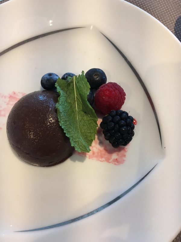 Azamara vegan dessert served in Aqualina