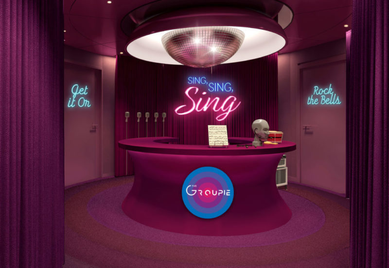 Virgin Voyages karaoke booths The Groupie
