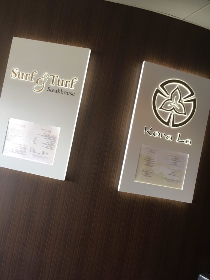 Marella Kora La and Surf & Turf signs onboard the Exlplorer