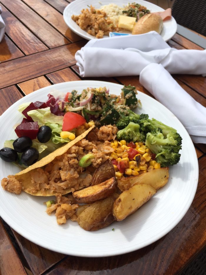 Marella vegan food cauliflower & chickpea tacos from the marketplace buffet