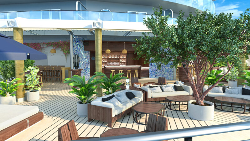 Virgin Voyages The Dock bar outside render