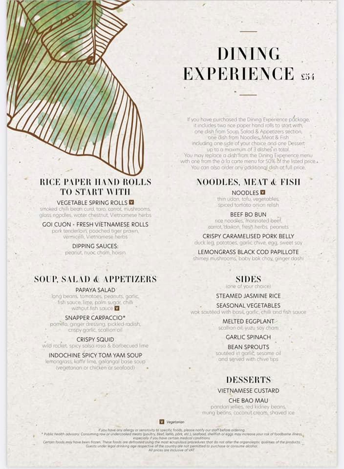 MSC Indochine menu