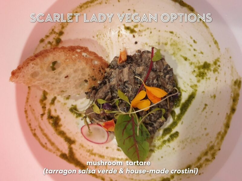 virgin voyages vegan food review mushroom tartare Razzle Dazzle