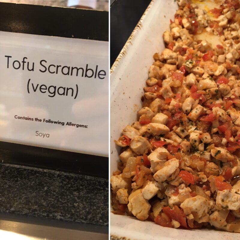 Iona Horizon buffet vegan breakfast tofu scramble