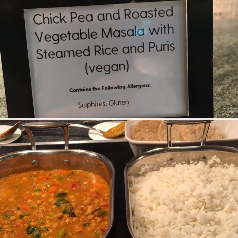 P&O Iona buffet vegan curry