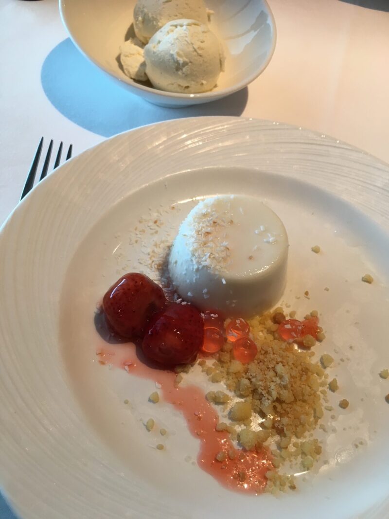 vegan lemongrass pannacotta P&O Iona