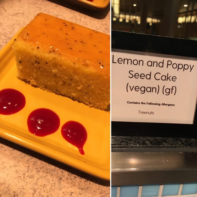 P&O Iona vegan cake in the Marketplace buffet