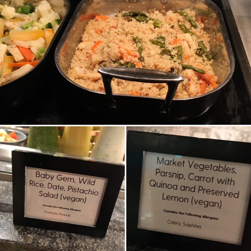 P&O Iona vegan food Marketplace buffet 